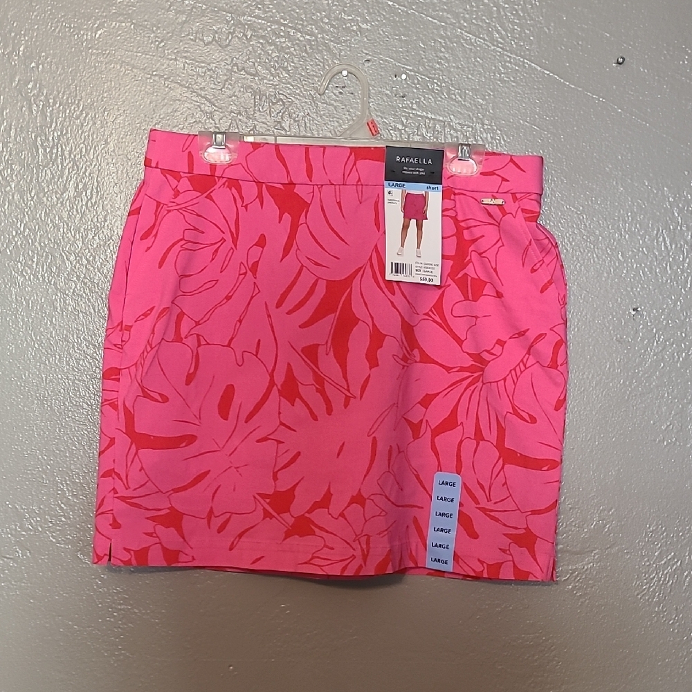 Rafaella Pink and Red Skort with Lightweight Fabric